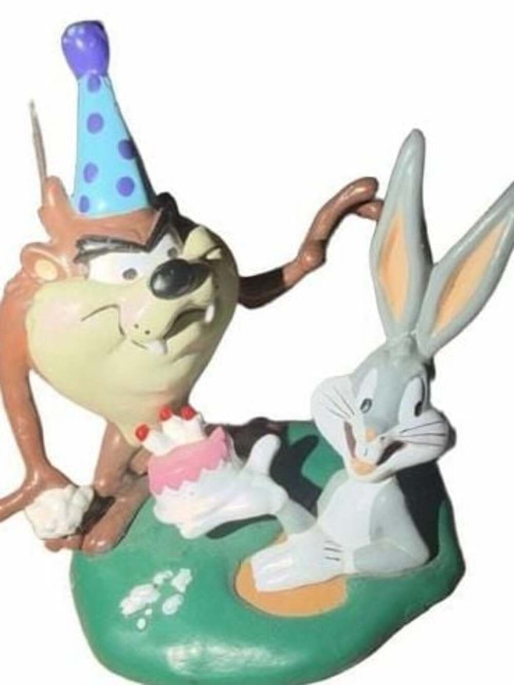 Vintage 1995 Warner Bros Looney Tunes Taz & Bugs Bunny Birthday Cake Topper